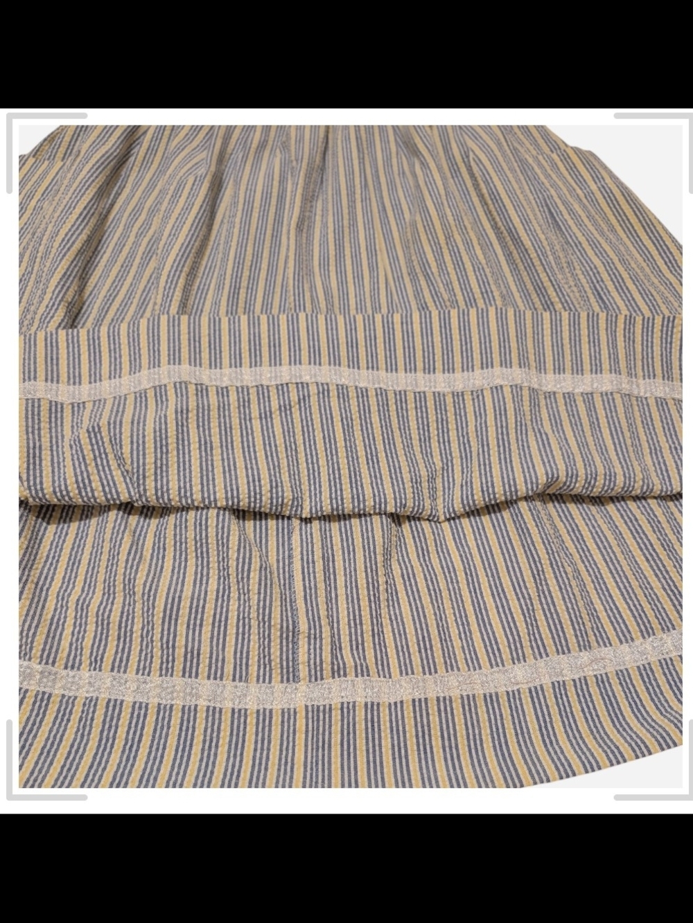 Pre-owned Talbots Blue and Cream Vertical Stripe A-Line Skirt - Picture 9 of 9